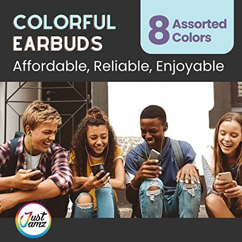 ריבוי תפוס של Justjamz של 10 אוזניות צבעוניות באוזן | גולות אוזניות בתפזורת, אוזניות צבעוניות סיטוניות, אוזניות
